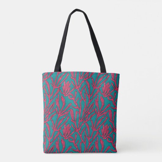 Abstract koraalrif gebold patroon tote bag (Achterkant)