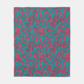 Abstract koraalrif roze en Blauwgroen patroon Fleece Deken (Voorkant)