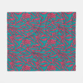 Abstract koraalrif roze en Blauwgroen patroon Fleece Deken (Voorkant (Horizontaal))