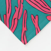 Abstract koraalrif roze en Blauwgroen patroon Fleece Deken (Hoek)