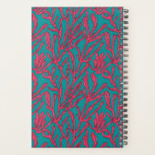 Abstract koraalrif roze en Blauwgroen patroon Planner (Achterkant)