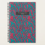 Abstract koraalrif roze en Blauwgroen patroon Planner<br><div class="desc">Een roze tropisch koraalrif,  geïnspireerd op donkere blauwgroen achtergrond.</div>