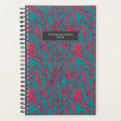 Abstract koraalrif roze en Blauwgroen patroon Planner (Voorkant)
