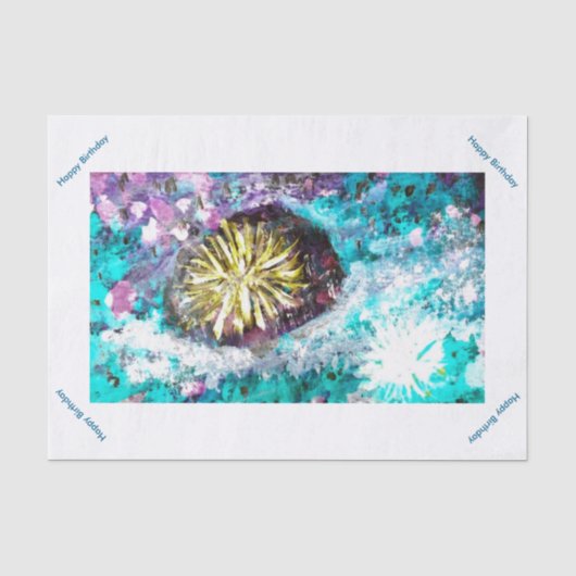 Abstract Koraalrif Zee Urchin Seaside Custom Tissuepapier (Voorkant)
