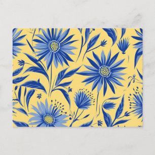 Abstract Korenbloem Blauw Botanisch Briefkaart