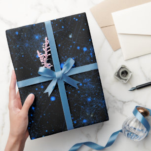 Abstract Kosmisch Blauw Sterrenstof Abstract Patro Cadeaupapier