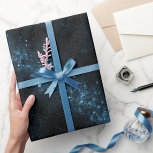 Abstract Kosmisch Blauw Sterrenstof Abstract Patro Cadeaupapier