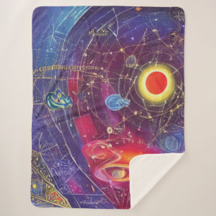 Abstract kosmisch diagram Sherpa Blanket Deken