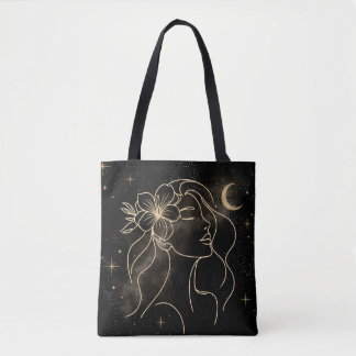 Abstract kosmisch mystiek Vrouw Tote Bag
