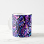 Abstract Kosmisch Paars Hart Anatomie Koffiemok (Voorkant links)