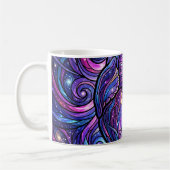 Abstract Kosmisch Paars Hart Anatomie Koffiemok (Links)