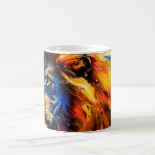 Abstract Kosmisch Wilde Leeuw Portret Koffiemok