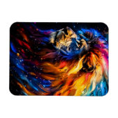 Abstract Kosmisch Wilde Leeuw Portret Magneet (Horizontaal)