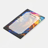 Abstract Kosmisch Wilde Leeuw Portret Post-it® Notes (Schuin)