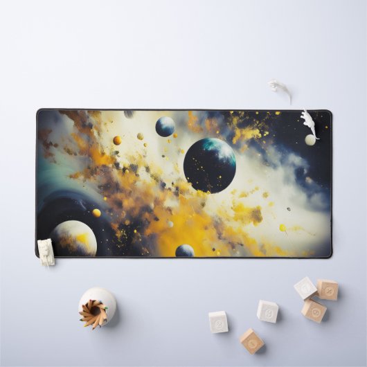 Abstract Kosmos: Planeten in Dans Bureaumat (Kindertafel)