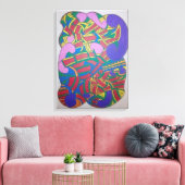 Abstract kowhaiwhai Maori motif Canvas Afdruk (Insitu (Woonkamer))