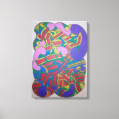 Abstract kowhaiwhai Maori motif Canvas Afdruk (Voorkant)