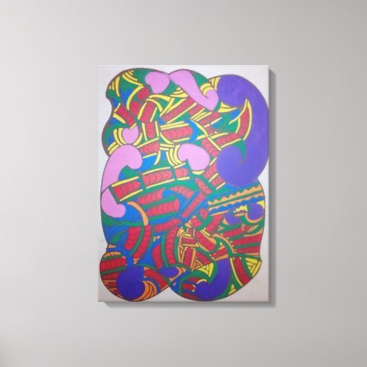 Abstract kowhaiwhai Maori motif Canvas Afdruk (Voorkant)