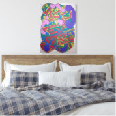Abstract kowhaiwhai Maori motif Canvas Afdruk (Insitu (Slaapkamer))