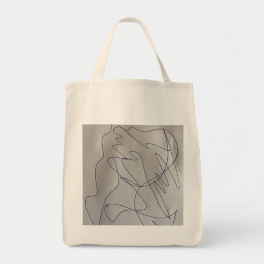 Abstract krabbelpen tekening grafische tote tas (Voorkant)