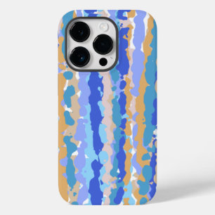 Abstract Krachtig Grafisch Blauw Turquoise Oranje Case-Mate iPhone 14 Pro Hoesje