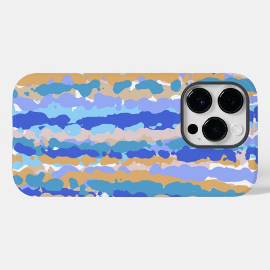 Abstract Krachtig Grafisch Blauw Turquoise Oranje  Case-Mate iPhone Case (Achterkant (horizontaal))