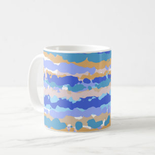 Abstract Krachtig Grafisch Blauw Turquoise Oranje Koffiemok