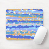 Abstract Krachtig Grafisch Blauw Turquoise Oranje Muismat (Met muis)