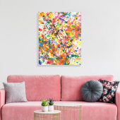 Abstract - Krijtje - Mardi Gras Canvas Afdruk (Insitu (Woonkamer))