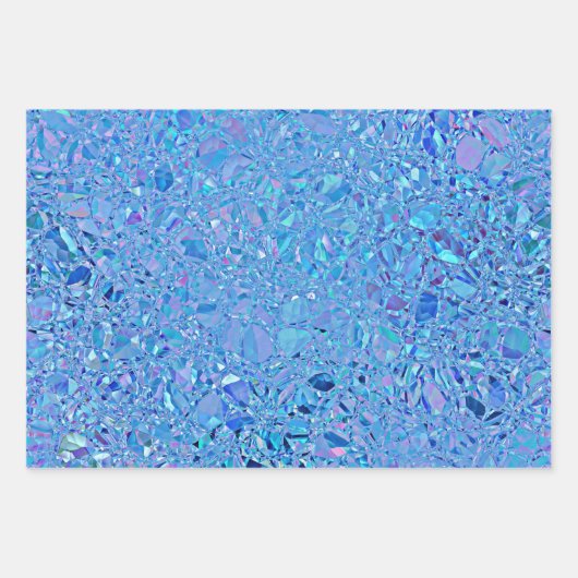 Abstract kristal turquoise en blauw inpakpapier vel (Voorkant 2)
