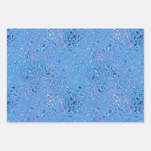 Abstract kristal turquoise en blauw inpakpapier vel (Voorkant)