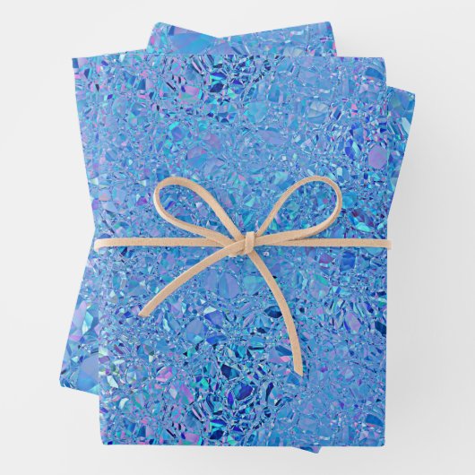 Abstract kristal turquoise en blauw inpakpapier vel (In situ)