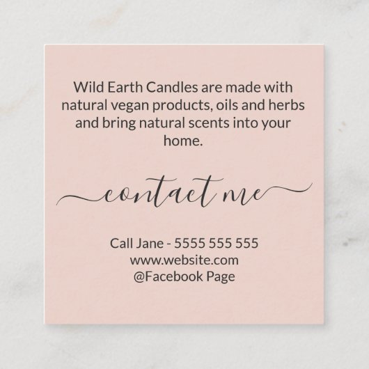 Abstract kruidenkaars en Visitekaartje van zeep (Achterkant)