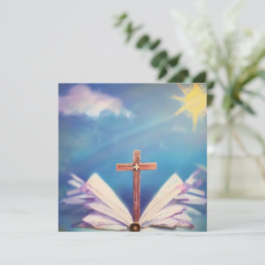 Abstract Kruis & Bijbel Kaart (Staand voorkant)