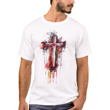 Abstract kruis met bijbel vers T-shirt