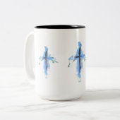Abstract kruis op 15 oz mok (Voorkant links)