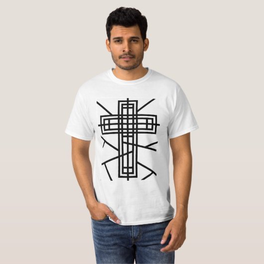 Abstract kruisontwerp t-shirt (Voorkant volledig)