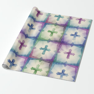 Abstract kruispatroon mooie aquarel geloof cadeaupapier