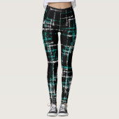 abstract kruispatroon van witte crisissen leggings (Voorkant)