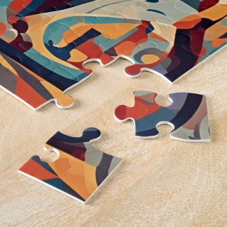 Abstract kubisme kat legpuzzel