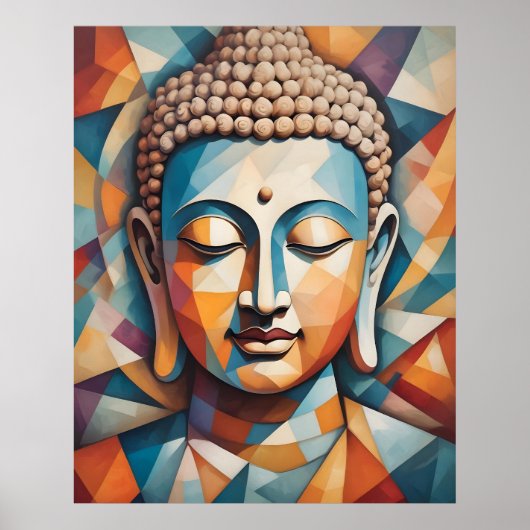 Abstract kubisme kunst | Gautama Buddha Poster (Voorkant)