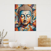 Abstract kubisme kunst | Gautama Buddha Poster (Keuken)
