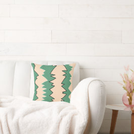 Abstract Kunst Bleek Beige Coral Pink Green Kussen