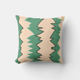 Abstract Kunst Bleek Beige Coral Pink Green Kussen