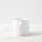 Abstract Kunst Bleek Turquoise Green Blue White Espresso Kop (Achterkant)