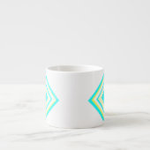 Abstract Kunst Bleek Turquoise Green Blue White Espresso Kop (Voorkant)