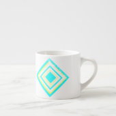 Abstract Kunst Bleek Turquoise Green Blue White Espresso Kop (Rechts)