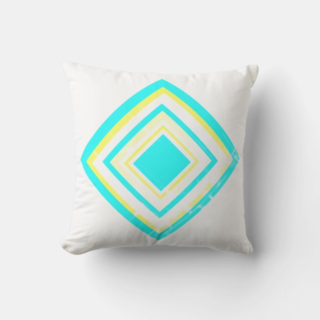 Abstract Kunst Bleek Turquoise Green Blue White Kussen (Voorkant)
