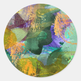 Abstract Kunst Bloemenveld Ronde Sticker