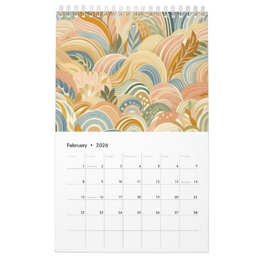 Abstract kunst collectie kalender (Feb 2026)
